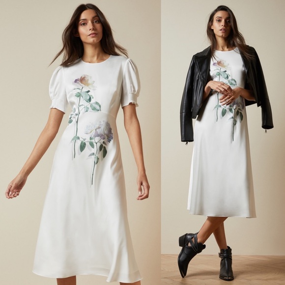 Ted Baker Dresses & Skirts - NWT Ted Baker Floral Print Fleu Bouquet Bias Cut Tea Dress